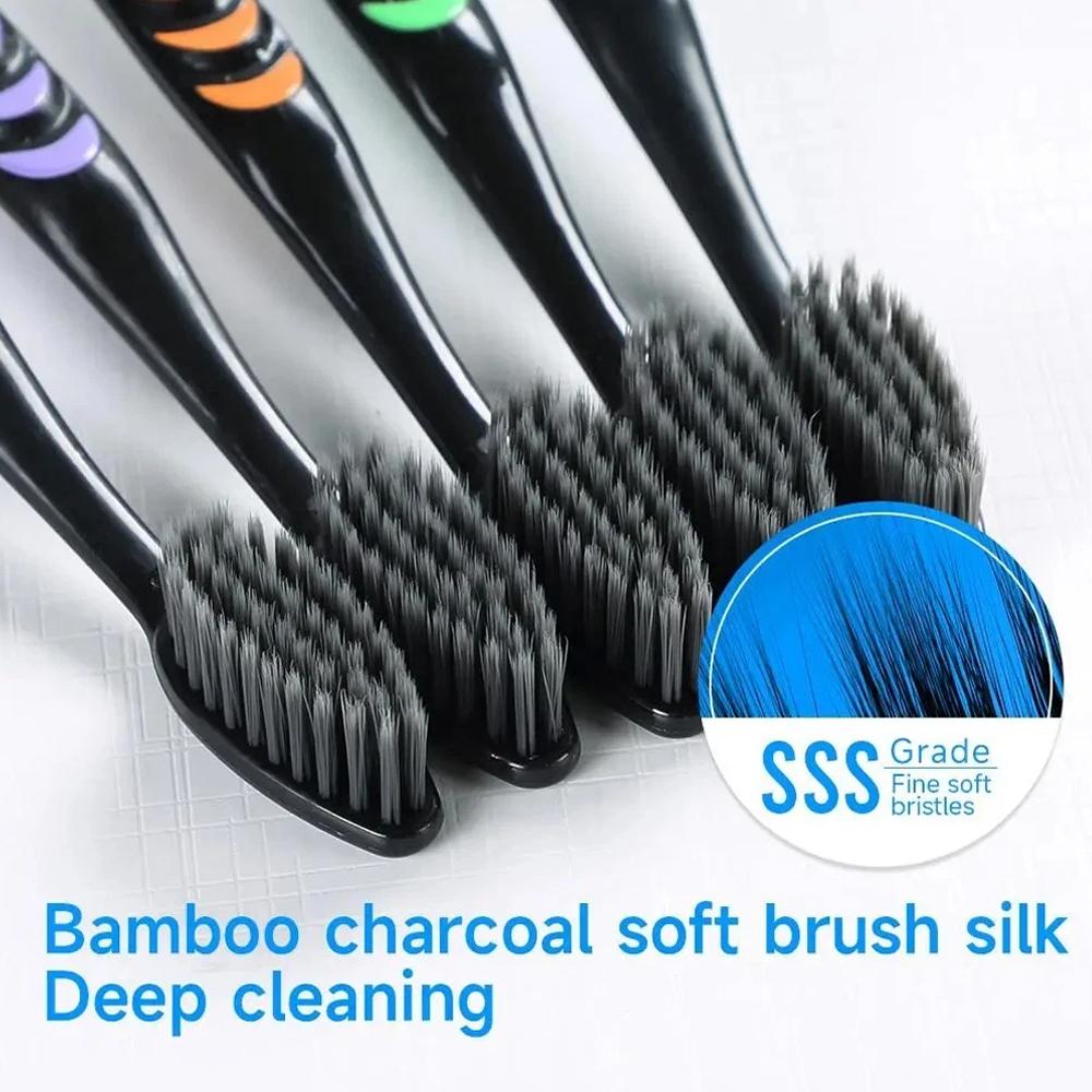 10Pcs Family Pack Bamboo Charc - Bamboo Toothbrush ulasan dan harga