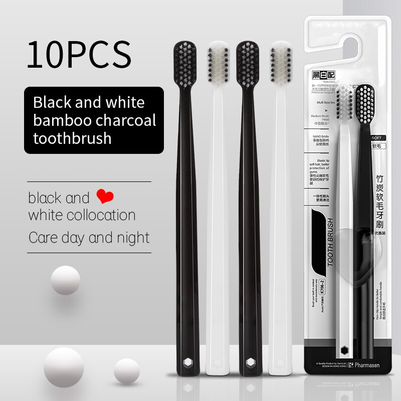 10PC Bamboo Charcoal Brush Sil - Bamboo Toothbrush ulasan dan harga