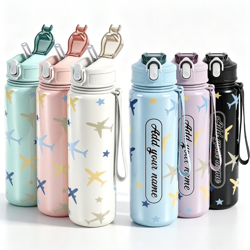 25oz Custom Name Airplane Patt - Reusable Straw ulasan dan harga