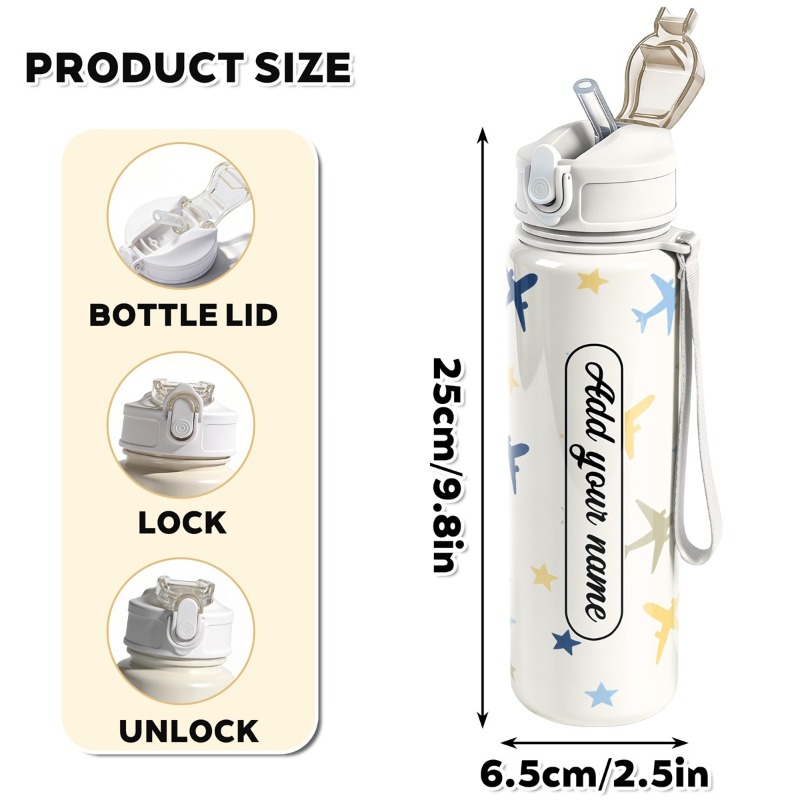 25oz Custom Name Airplane Patt - Reusable Straw ulasan dan harga