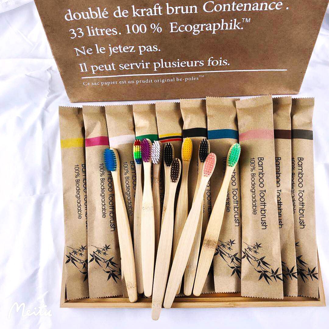 Random Color 5/10pcs Bamboo To - Bamboo Toothbrush ulasan dan harga