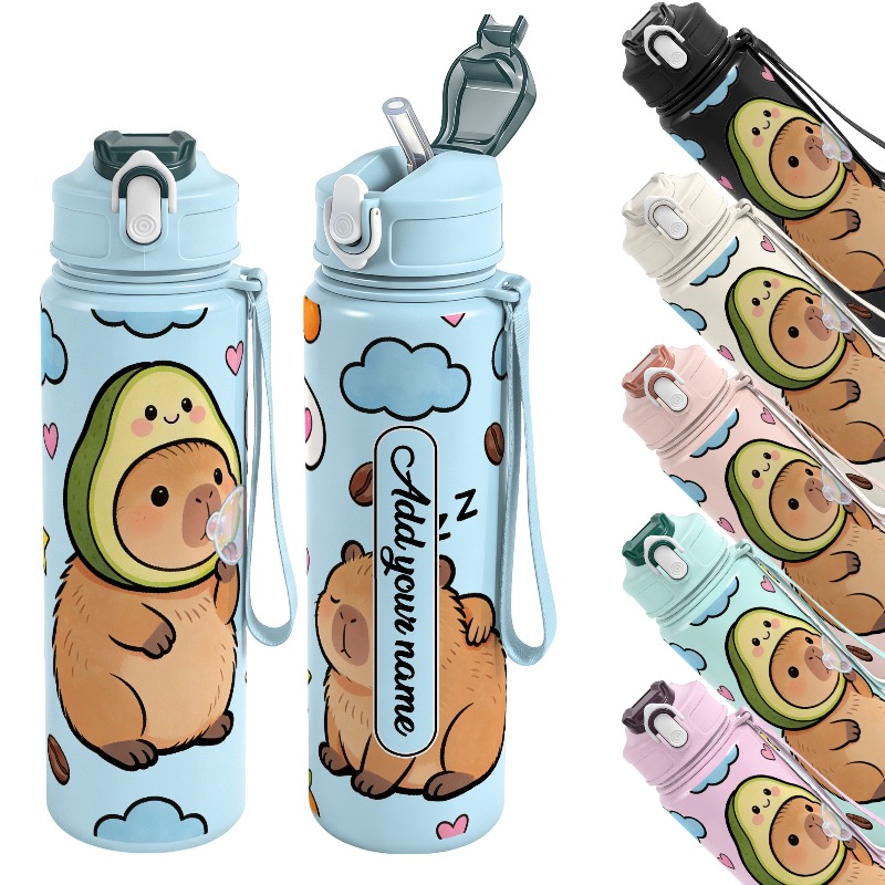750ml Custom Name Cute Capybar - Reusable Straw ulasan dan harga