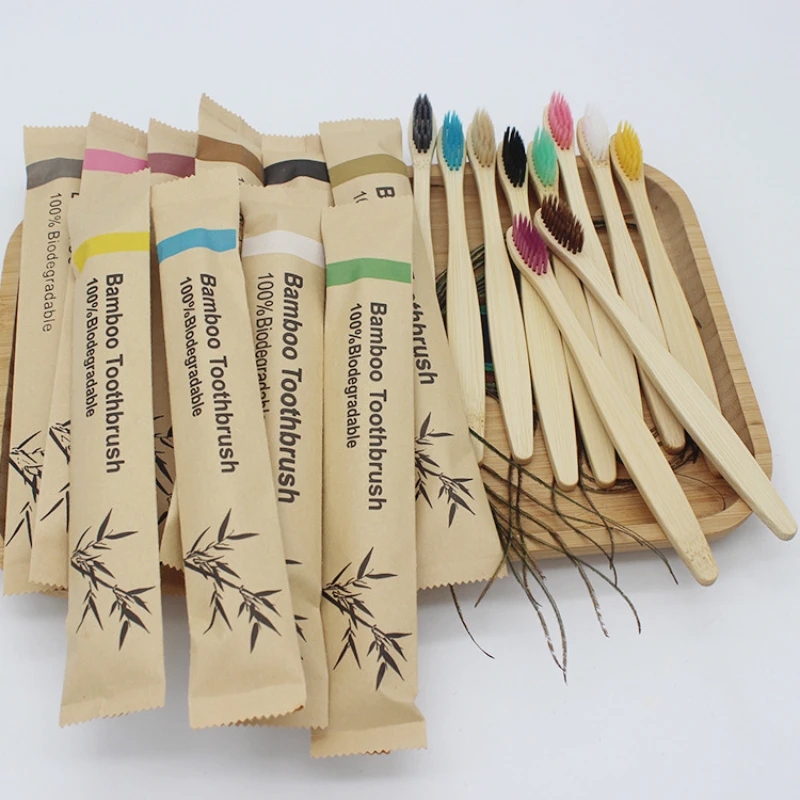 Bamboo Toothbrushes 100Pcs Eco - Bamboo Toothbrush ulasan dan harga