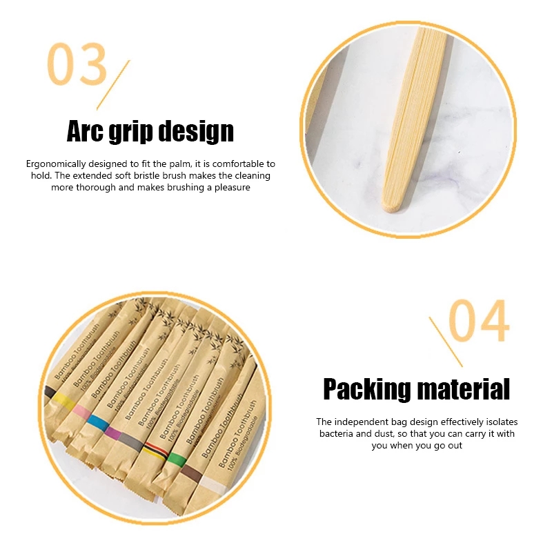 Bamboo Toothbrushes 100Pcs Eco - Bamboo Toothbrush ulasan dan harga