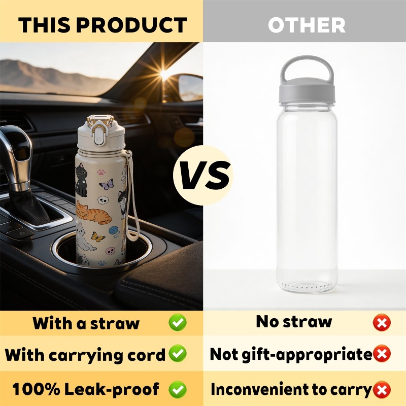 750ml Customizable Copywriting - Reusable Straw ulasan dan harga