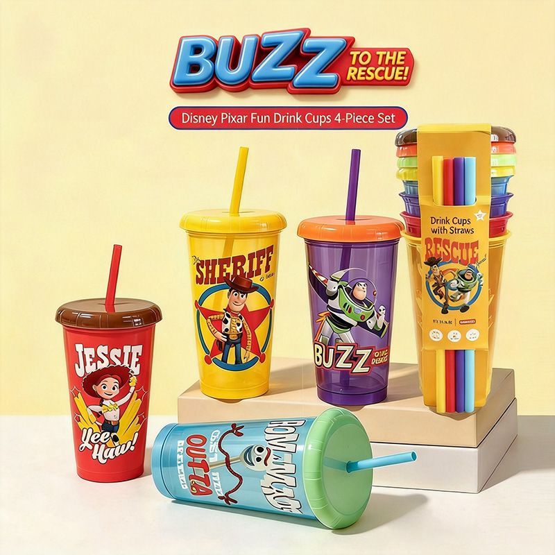 Toy Story 5 Plastic Straw Cups - Reusable Straw ulasan dan harga